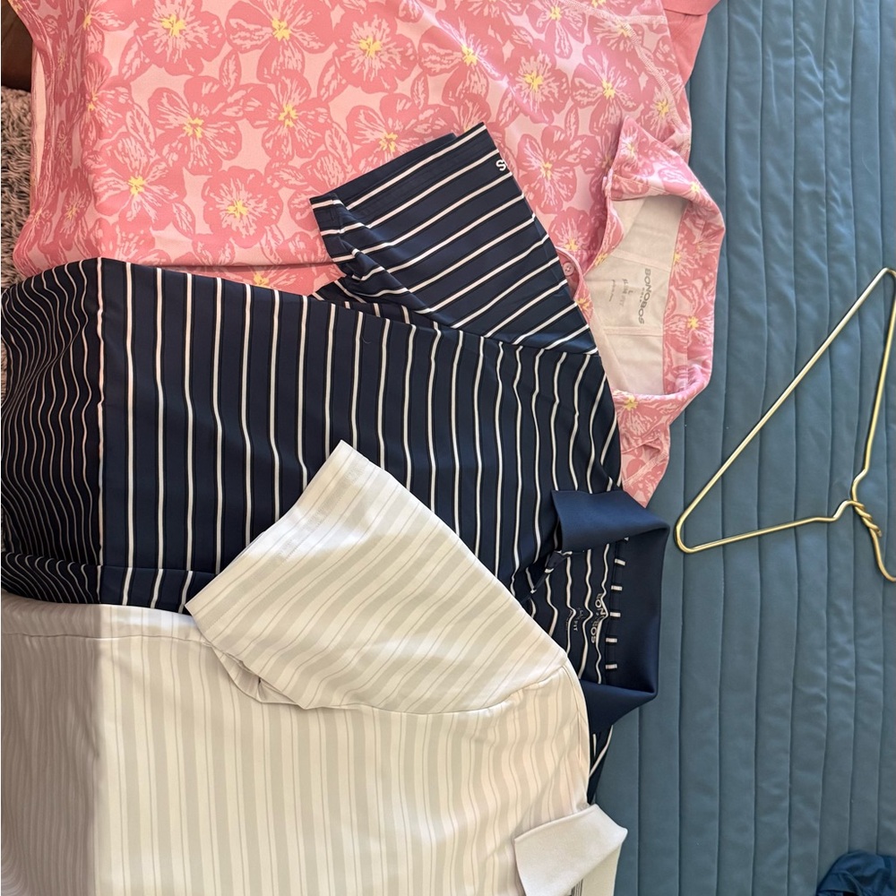 Bonobos Pink Floral and Blue Striped Men's Polos